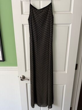 Max Studio Black and Brown High-Low Slip Dress
